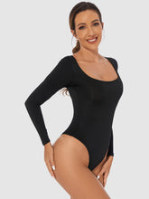 Load image into Gallery viewer, Full Size Scoop Neck Long Sleeve Bodysuit