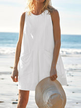 Load image into Gallery viewer, Round Neck Sleeveless Romper with Pockets