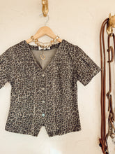 Load image into Gallery viewer, The Logan Leopard Denim Top