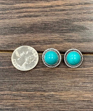 Load image into Gallery viewer, Faux 12mm Turquoise Stud Earrings