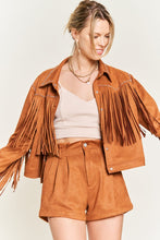 Load image into Gallery viewer, Suede studded fringe jacket JJO5009