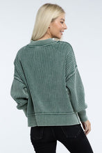 Load image into Gallery viewer, Washed Side Slit Oversized Cropped Sweater