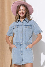 Load image into Gallery viewer, Dolly Washed Denim Overall Romper
