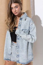 Load image into Gallery viewer, Sparkle Stone Stripe Denim Jacket