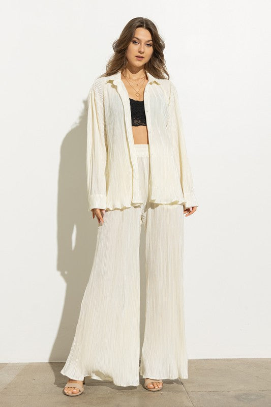 The Pleated Blouse Pants Set