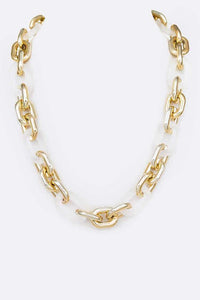 Mix Resin Chain Collar Necklace
