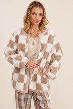 Load image into Gallery viewer, Gingham Sherpa Jacket