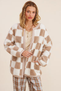 Gingham Sherpa Jacket