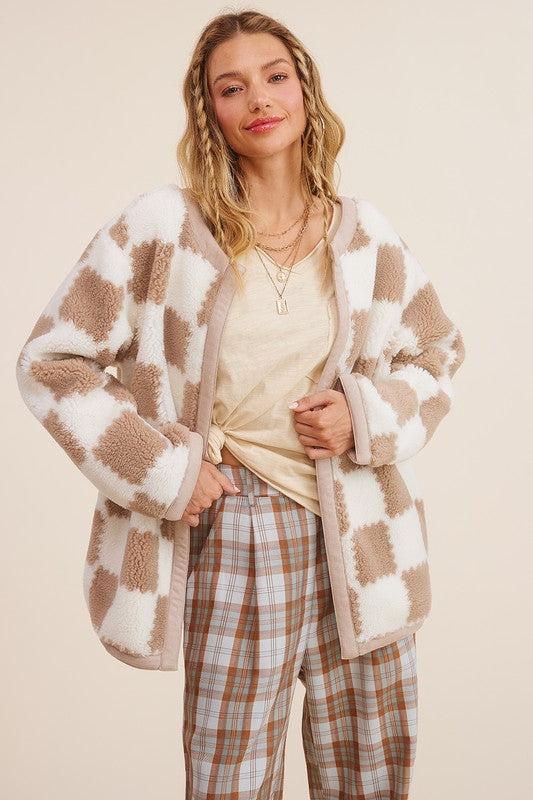 Gingham Sherpa Jacket