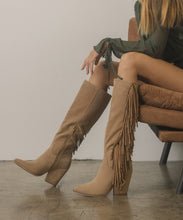 Load image into Gallery viewer, OUT WEST - Knee-High Fringe Boots