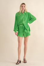 Load image into Gallery viewer, Accordian Pleat Blouse Short Set