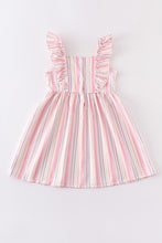 Load image into Gallery viewer, Multicolored stripe ruffle dress
