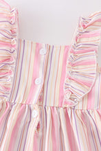 Load image into Gallery viewer, Multicolored stripe ruffle dress