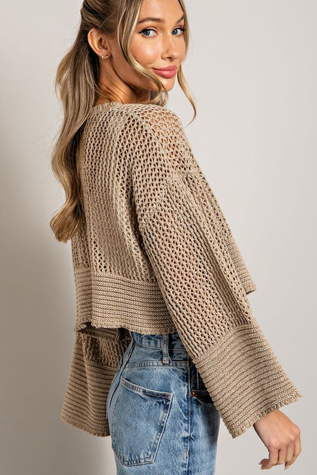 PSL EYELET KNIT CARDIGAN