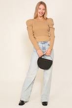 Load image into Gallery viewer, Rhoney Ribbed Puff Sleeve Knit Top