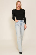 Load image into Gallery viewer, Rhoney Ribbed Puff Sleeve Knit Top