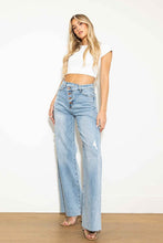 Load image into Gallery viewer, Criss Cross High Waisted Wide Leg Jeans
