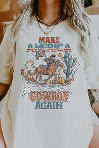 MAKE AMERICA COWBOY AGAIN OVERSIZED TEE / T-SHIRT