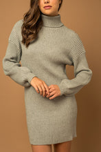 Load image into Gallery viewer, Country Christmas Turtle Neck Balloon Sleeve Sweater Dress