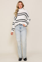 Load image into Gallery viewer, Crisp Turtle Neck Pinstripe Sweater