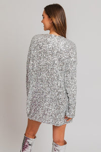 BALL DROP Long Sleeve Sequin Mini Dress