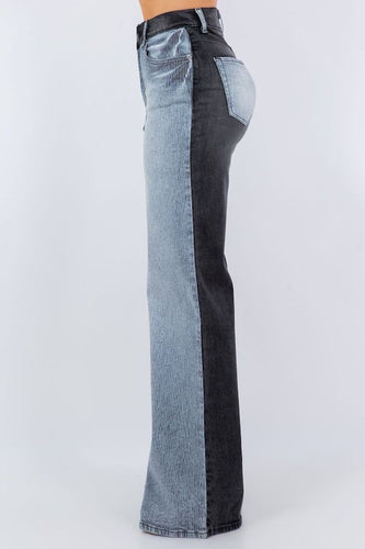 Causey Asymmetrical Wide leg Jean in Black