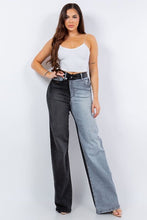 Load image into Gallery viewer, Causey Asymmetrical Wide leg Jean in Black