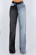 Load image into Gallery viewer, Causey Asymmetrical Wide leg Jean in Black