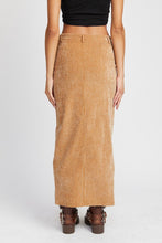 Load image into Gallery viewer, CORDUROY MID SKIRT WITH FRONT SLIT