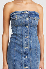 Load image into Gallery viewer, Artesia BUTTON DOWN TUBE DENIM DRESS