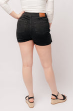 Load image into Gallery viewer, Bentli High Rise Side Tie Denim Skort in Black