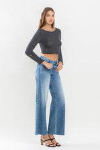 Load image into Gallery viewer, Mid Rise Raw Hem Wide Leg Jeans