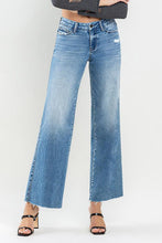 Load image into Gallery viewer, Mid Rise Raw Hem Wide Leg Jeans