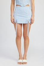 Load image into Gallery viewer, GINGHAM MINI SKIRT WITH DRAWSTRINGS
