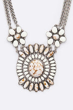 Load image into Gallery viewer, Western Large Stone Pendant Necklace Set