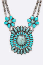 Load image into Gallery viewer, Western Large Stone Pendant Necklace Set