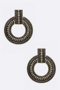 Vintage Inspired Textured Ring Drop Earrings