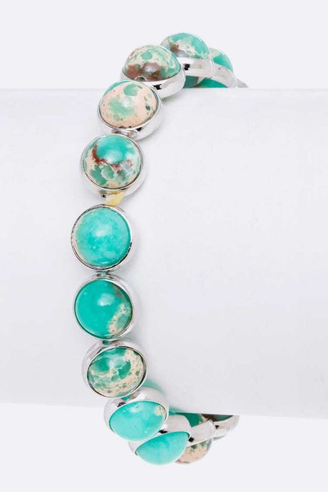 Genuine Stone Beads Stretch Bracelet