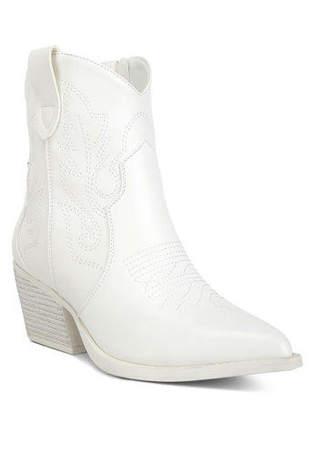 Aries Ankle Length Block Heel Cowboy Boots