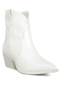 Aries Ankle Length Block Heel Cowboy Boots