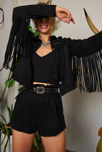 Load image into Gallery viewer, Suede studded fringe jacket JJO5009