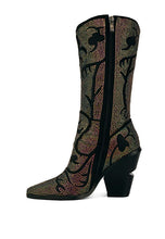 Load image into Gallery viewer, South Point Glimmer Rhinestones Embellished Shimmer Calf Boots