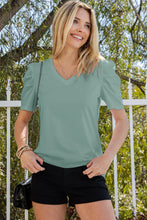 Load image into Gallery viewer, Puff Sleeve V-Neck Tee
