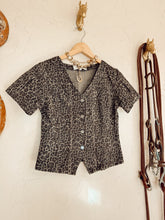 Load image into Gallery viewer, The Logan Leopard Denim Top