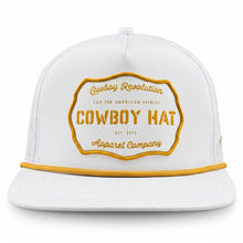 Load image into Gallery viewer, “Cowboy Hat” Patch Rope Trucker Hat - White