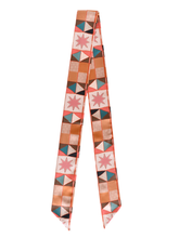 Load image into Gallery viewer, Vintage Patchwork Western Silk Twilly Scarf