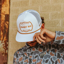 Load image into Gallery viewer, “Cowboy Hat” Patch Rope Trucker Hat - White