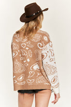 Load image into Gallery viewer, Heart paisley and Color block cardigan