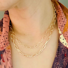 Load image into Gallery viewer, Double The Gold Chain Link Necklace