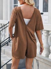 Load image into Gallery viewer, Backless Round Neck Half Sleeve Romper